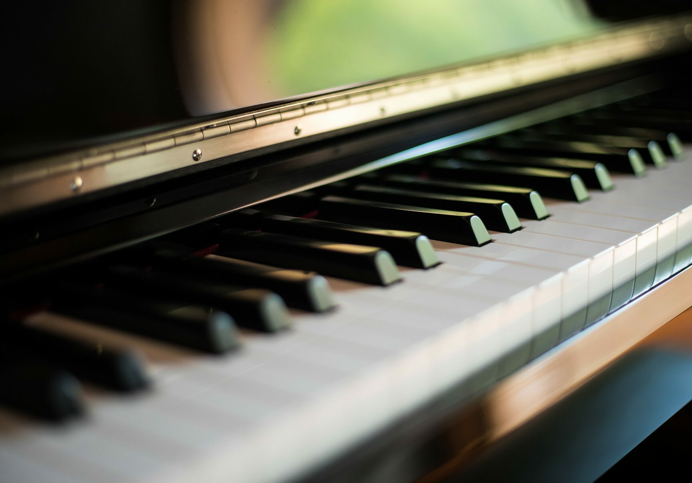 Closeup of a piano keyboard